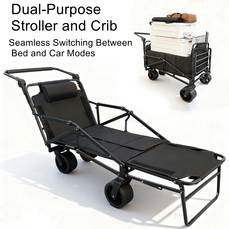 Outdoor Camping Recliner - アウトドア用手押し車、キャンプ専用RV、ポータブルマーケットカート、リクライニング＆折りたたみ式キャンプトレーラー