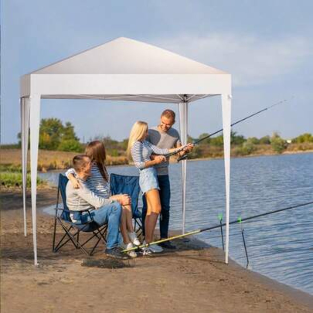 Outdoor Camping Canopy - 6.5x6.5フィート ポップアップキャノピーテント アウトドアインスタントシェルター 折りたたみ式ポータブルガゼボ キャンプ パティオ
