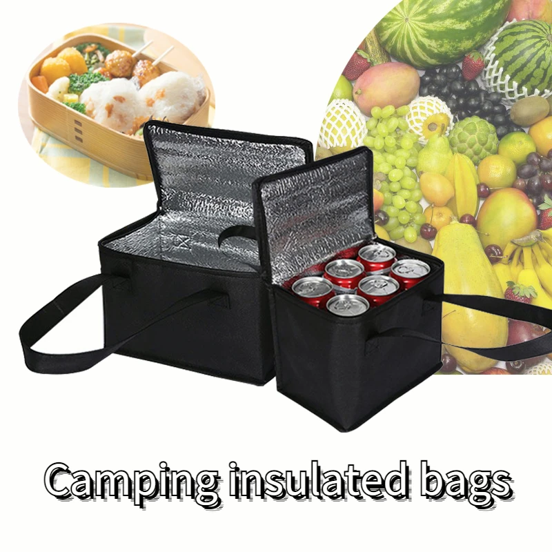 Outdoor Camping Meals - 2023 ポータブル断熱クーラーバッグ大型屋外キャンプランチ弁当箱旅行バーベキュー食事ドリンクジップパックピクニック用品