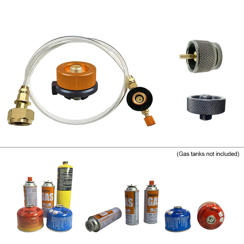 Outdoor Camping Outlet - 屋外ガスストーブ詰め替えアダプター、キャンプ用ガスタンクファーネスコネクター、シリンダー充填アダプターアクセサリー、バルブコンバーター