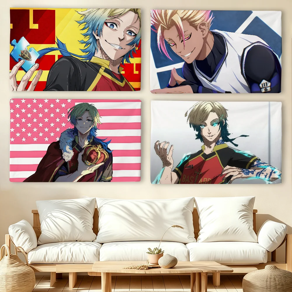 Outdoor Camping Anime - フットボールアニメ「B-Blue L-Lock Kaiser」の旗、リビングルーム、自宅、寮の装飾、壁、アウトドア、キャンプ、パーティーのバナー、ギフトに。