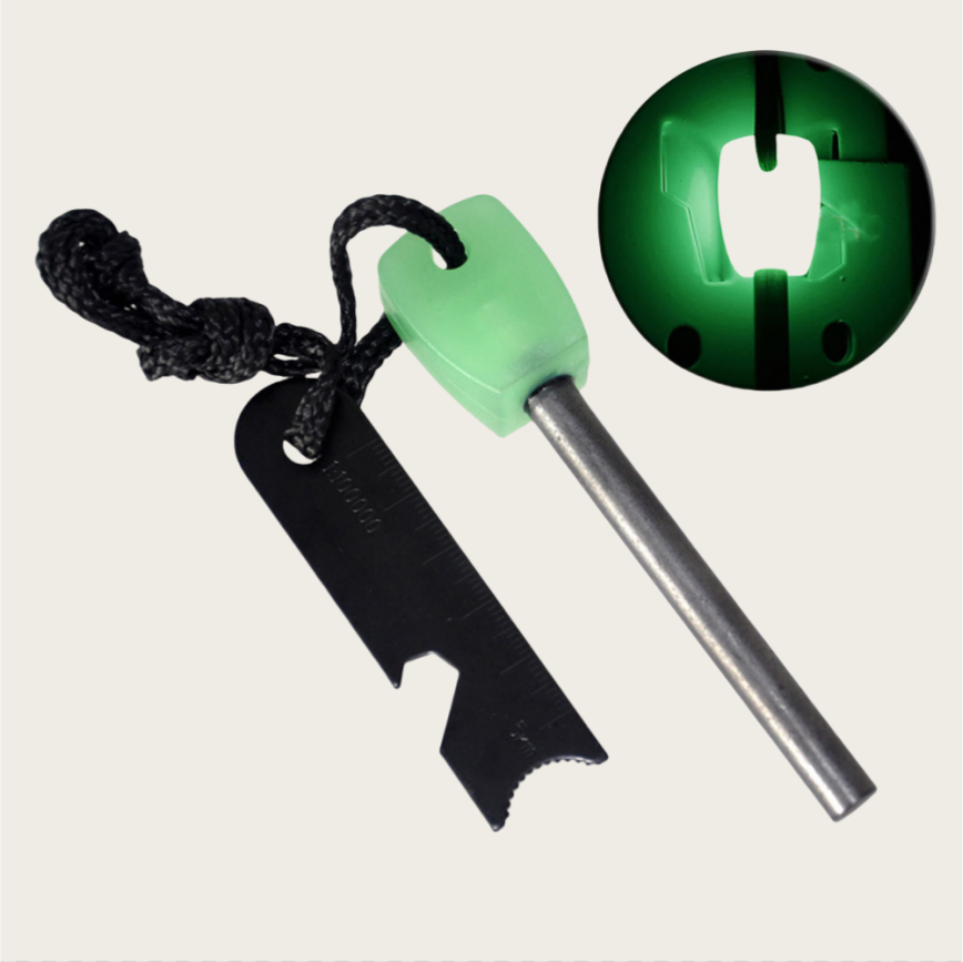 Fire Starter Flint - ブッシュクラフト アウトドア 発光式大型フリント サバイバル緊急用具 火起こし器