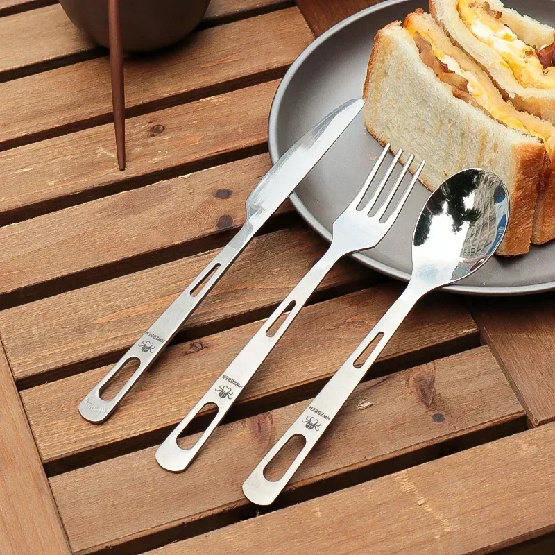 Outdoor Camping Kitchen Set - Hwzbben-チタン食器セット、フォーク、スプーン、ナイフ、ポータブル、超軽量、キッチンツール、キャンプ用品、アウトドアピクニック