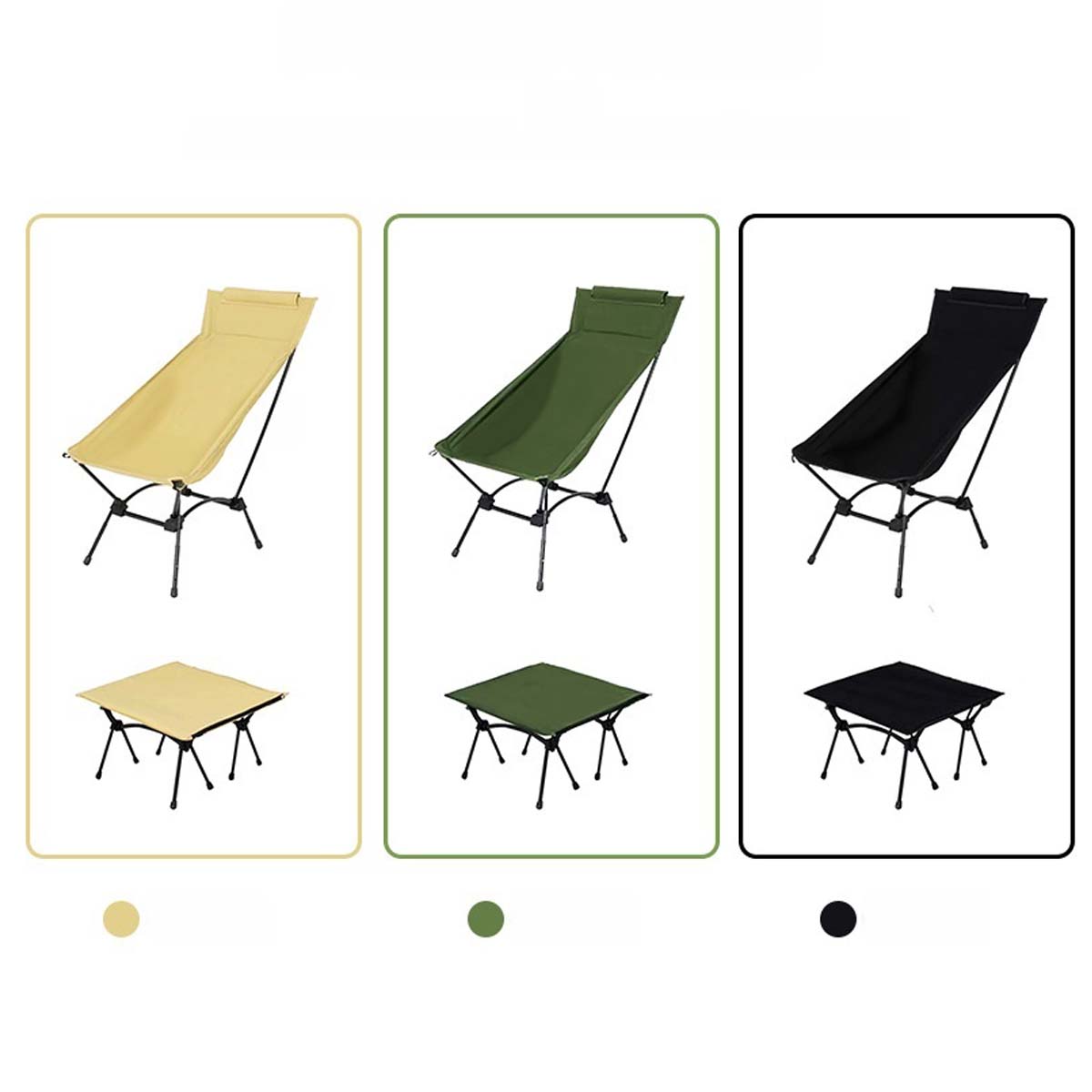 Outdoor Camping Rocking Chair - 多機能キャンプ用ムーンチェア アウトドアハイバック超軽量折りたたみ式2in1チェア ポータブル200kg耐荷重旅行用ロッキングチェア