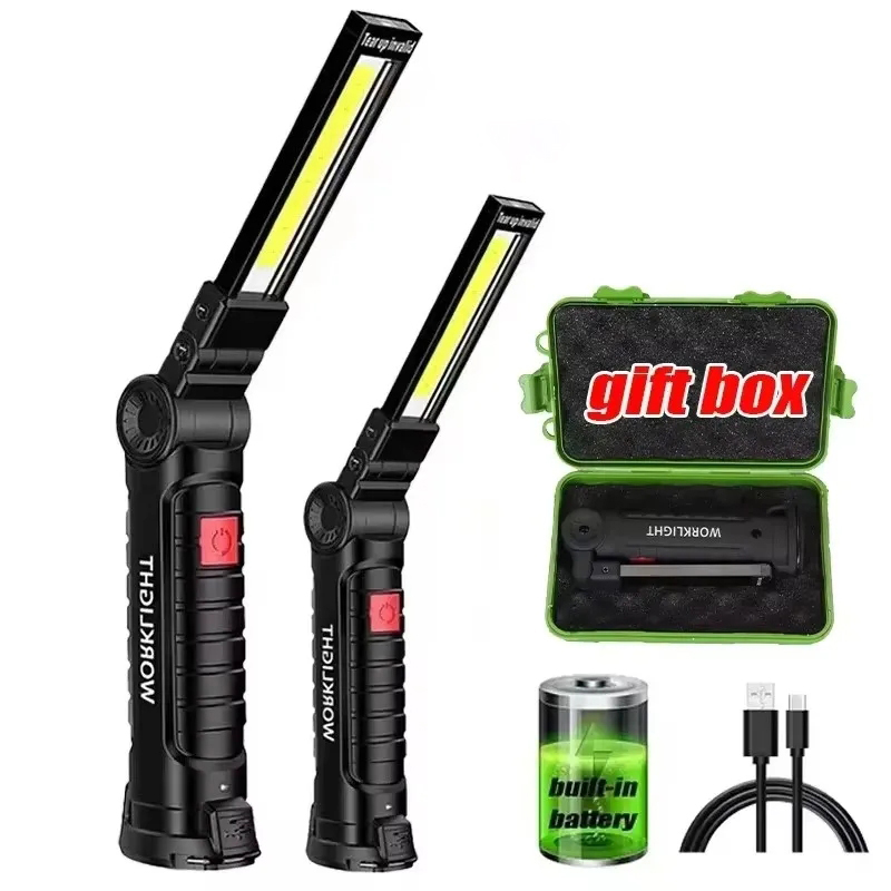 Outdoor Camping Lampe - ポータブルハンドヘルド懐中電灯 USB充電式 LEDワークランプ 5モード 360度 °