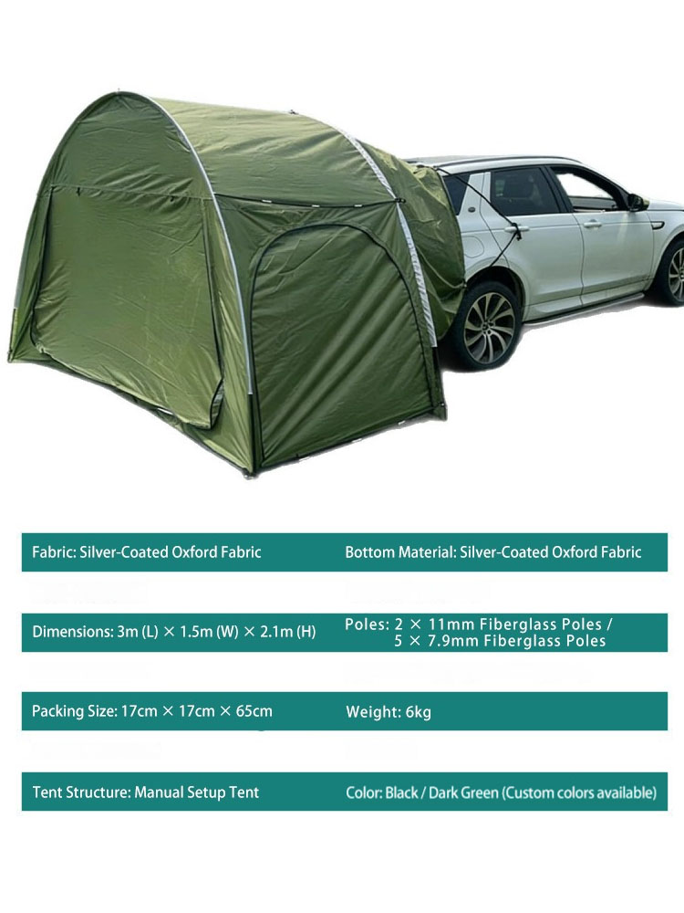 Outdoor Camping Canopy - 車用屋外リアテントキャンプピクニックカーリアテントキャノピー付きカーリアエクステンションテント日よけ・雨よけリアテント