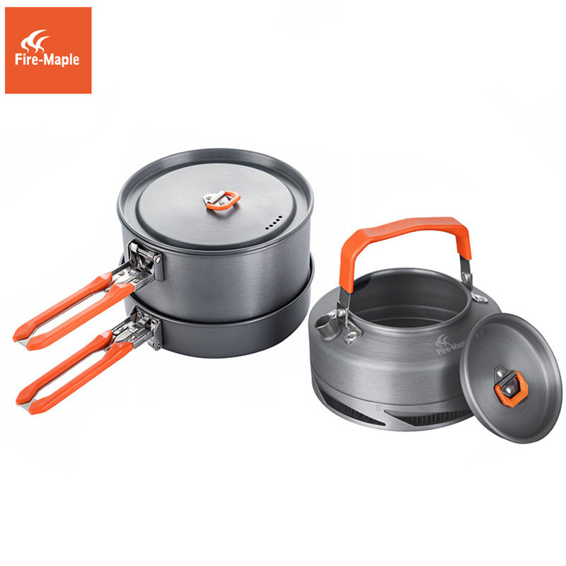 Outdoor Camping Kitchen Set - Fire Maple器具ハイキング調理セット熱交換器ポットパンケトル FMC-FC2 台所用品屋外食器