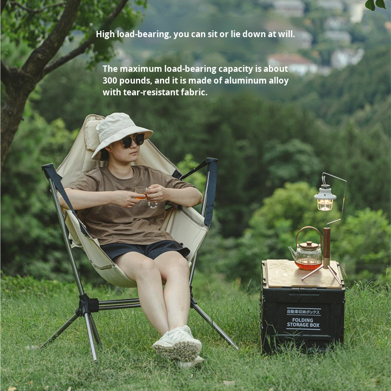 Outdoor Camping Rocking Chair - 屋外折りたたみ式ロッキング/スイングチェア キャンプ、レジャー、昼休み、携帯用、大人用、釣り、背もたれ付き