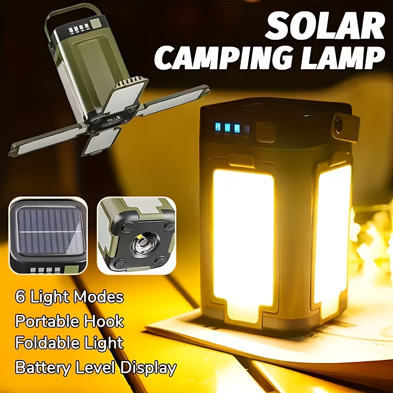ソーラー充電式折りたたみ式2000mAhパワーバンク付き屋外 - Outdoor Camping Lampe のレビューと価格