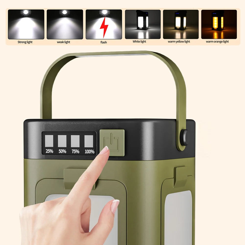 ソーラー充電式折りたたみ式2000mAhパワーバンク付き屋外 - Outdoor Camping Lampe のレビューと価格