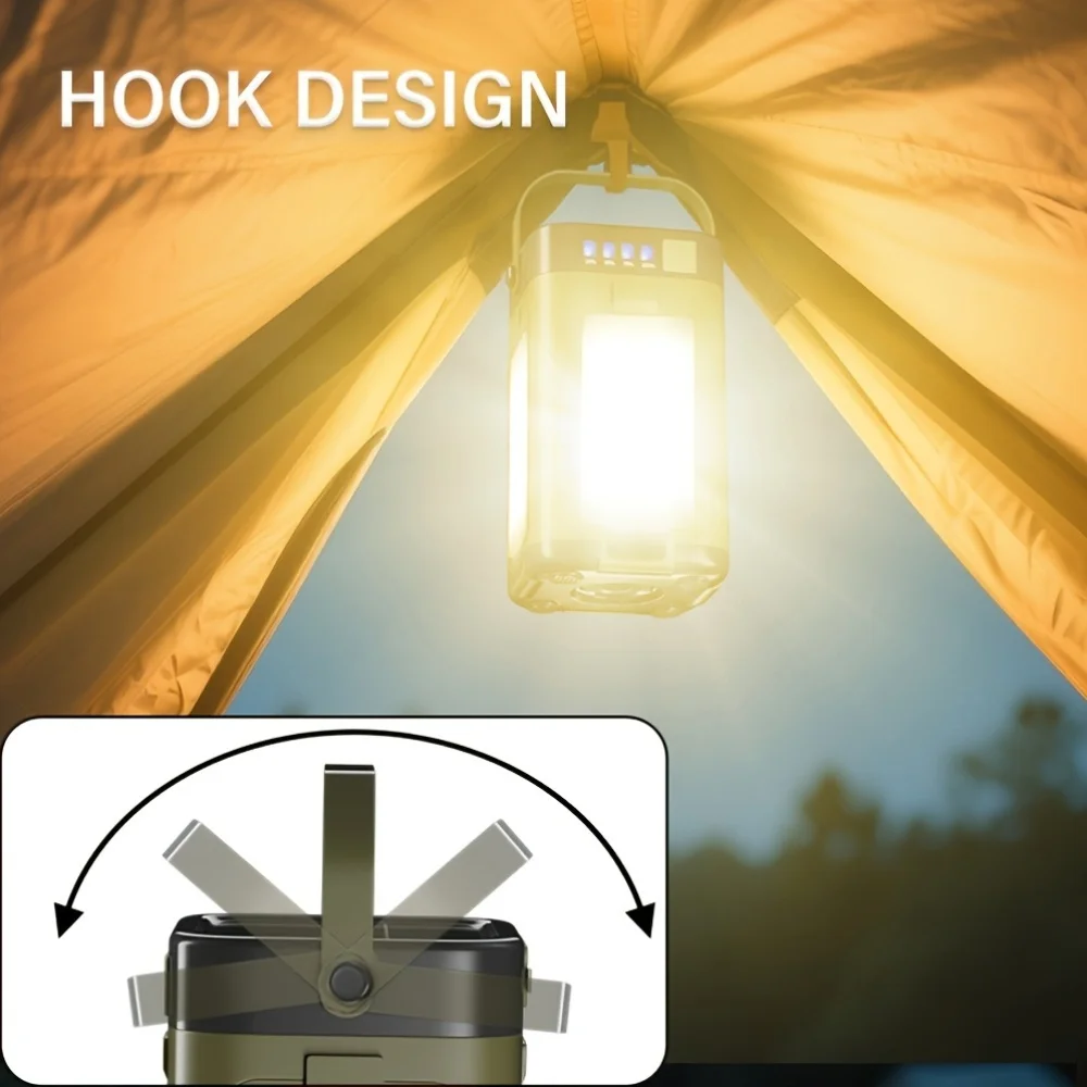 ソーラー充電式折りたたみ式2000mAhパワーバンク付き屋外 - Outdoor Camping Lampe のレビューと価格
