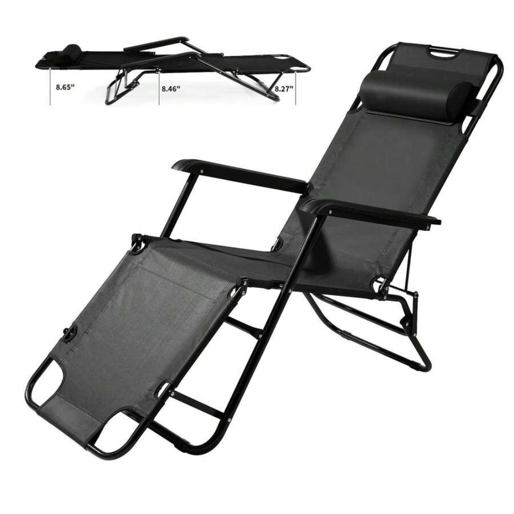 頑丈なポータブルキャンプチェア（フットレスト付き）、ビーチや - Outdoor Camping Recliner のレビューと価格