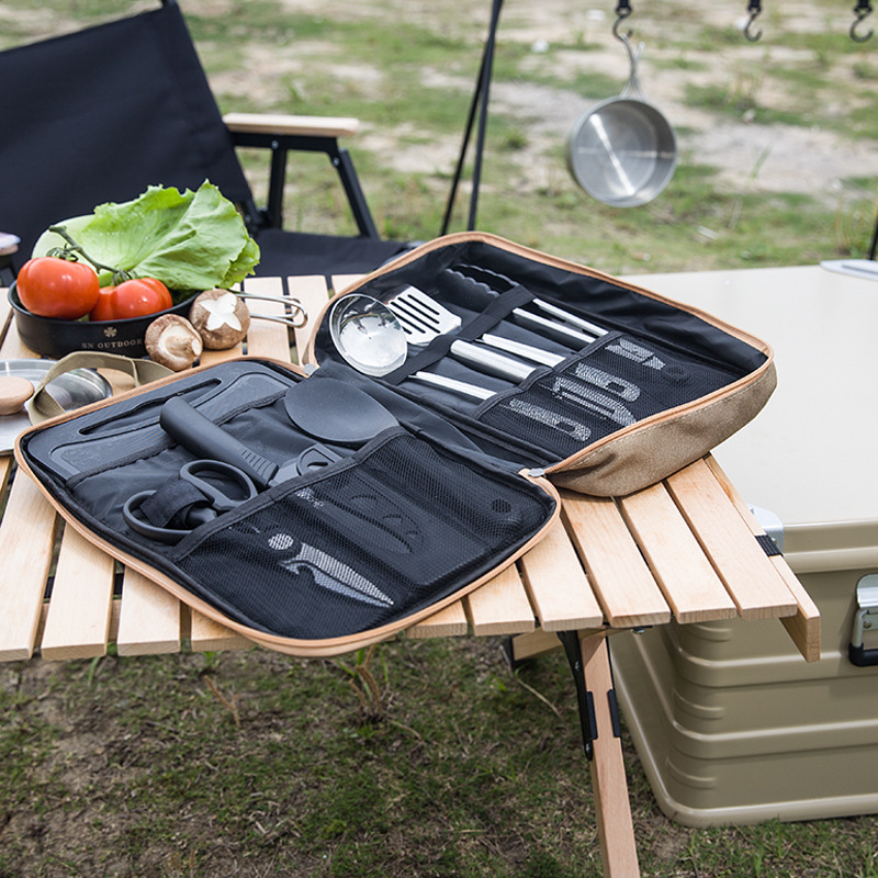 8 個キャンプキッチン調理器具セットポータブルバッグアウトド - Outdoor Camping Kitchen Set のレビューと価格