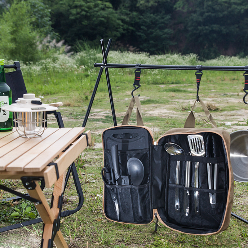 8 個キャンプキッチン調理器具セットポータブルバッグアウトド - Outdoor Camping Kitchen Set のレビューと価格