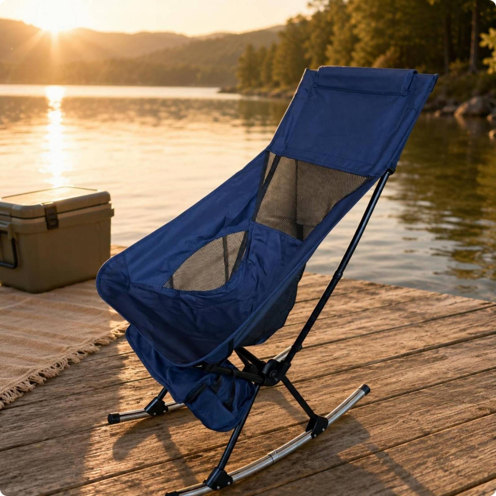 折りたたみ式アウトドアロッキングチェア キャンプ・釣り用 軽 - Outdoor Camping Rocking Chair のレビューと価格