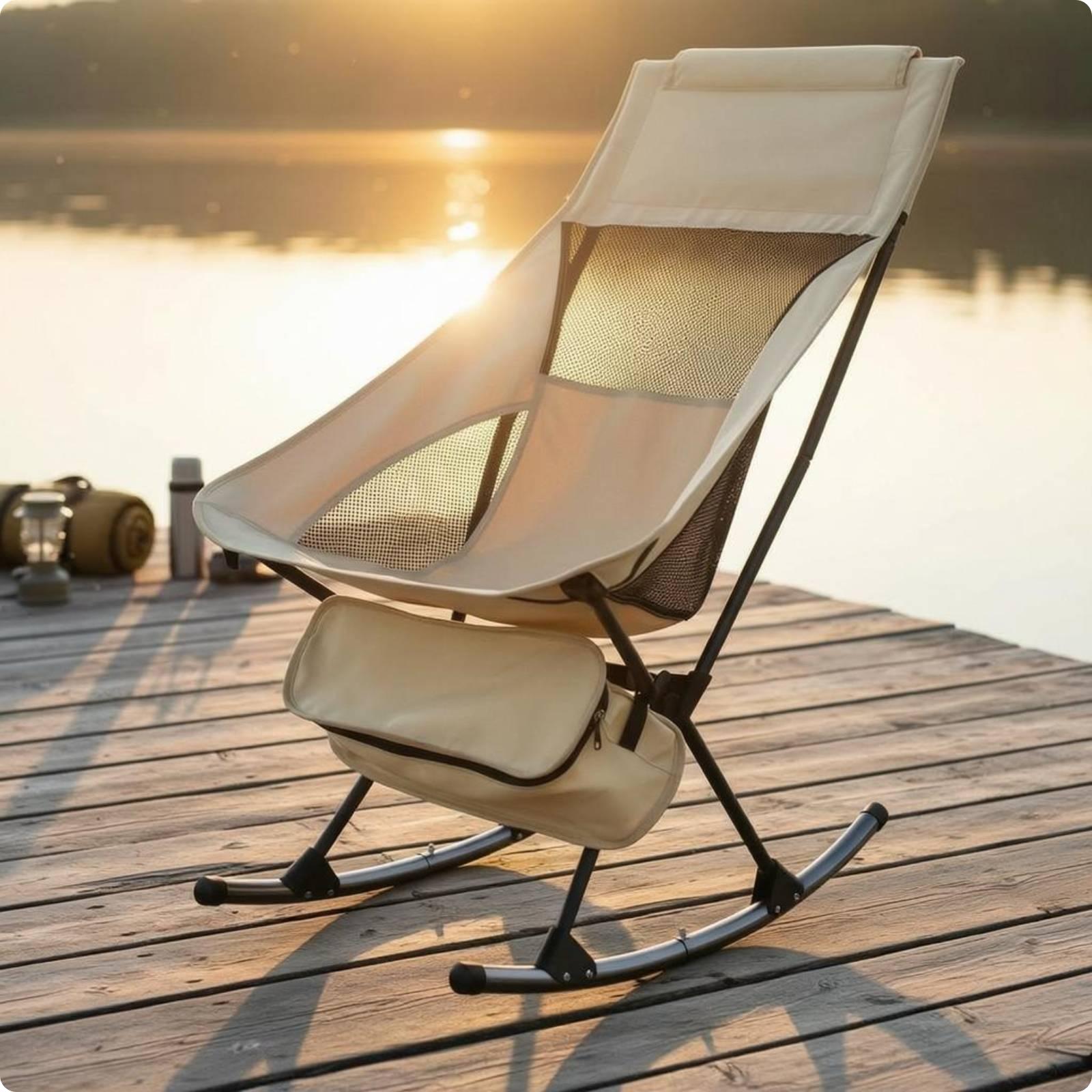 折りたたみ式アウトドアロッキングチェア キャンプ・釣り用 軽 - Outdoor Camping Rocking Chair のレビューと価格