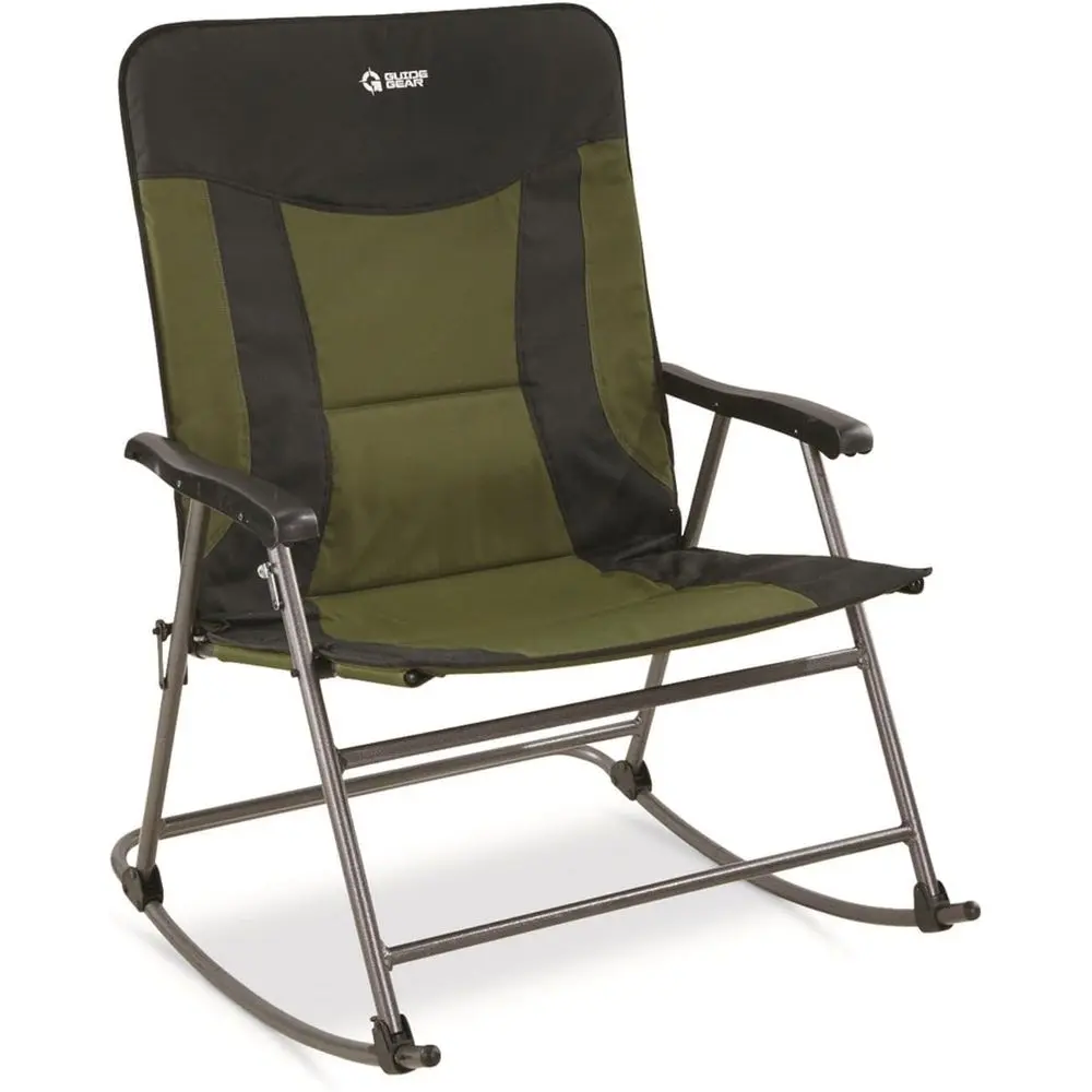 特大サイズ600ポンド耐荷重ポータブルロッキングキャンプチェ - Outdoor Camping Rocking Chair のレビューと価格