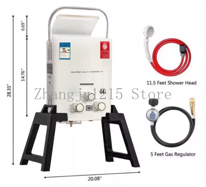 プロパンLPGガス瞬間湯沸かし器6L屋外キャンプ用インスタン - Outdoor Camping Gas Heater のレビューと価格