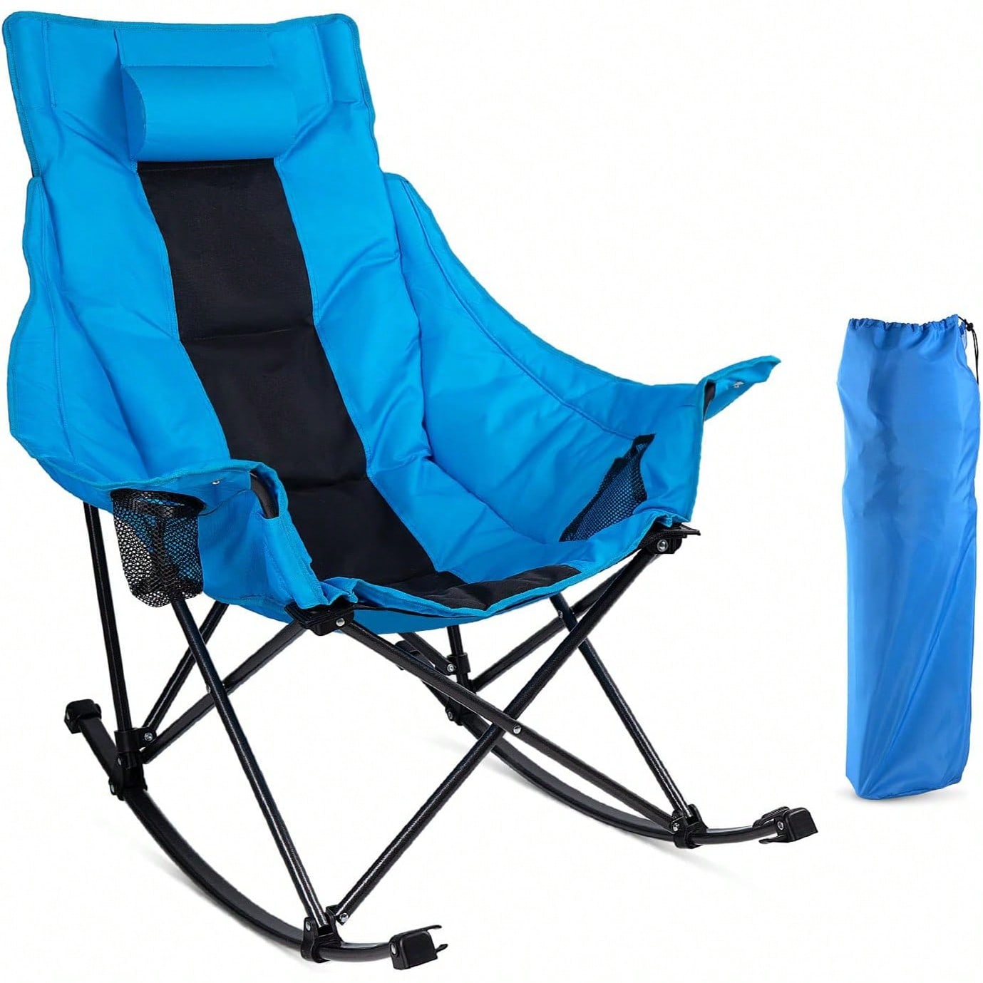 大人用折りたたみ式ロッキングキャンプチェア – カップホルダ - Outdoor Camping Rocking Chair のレビューと価格