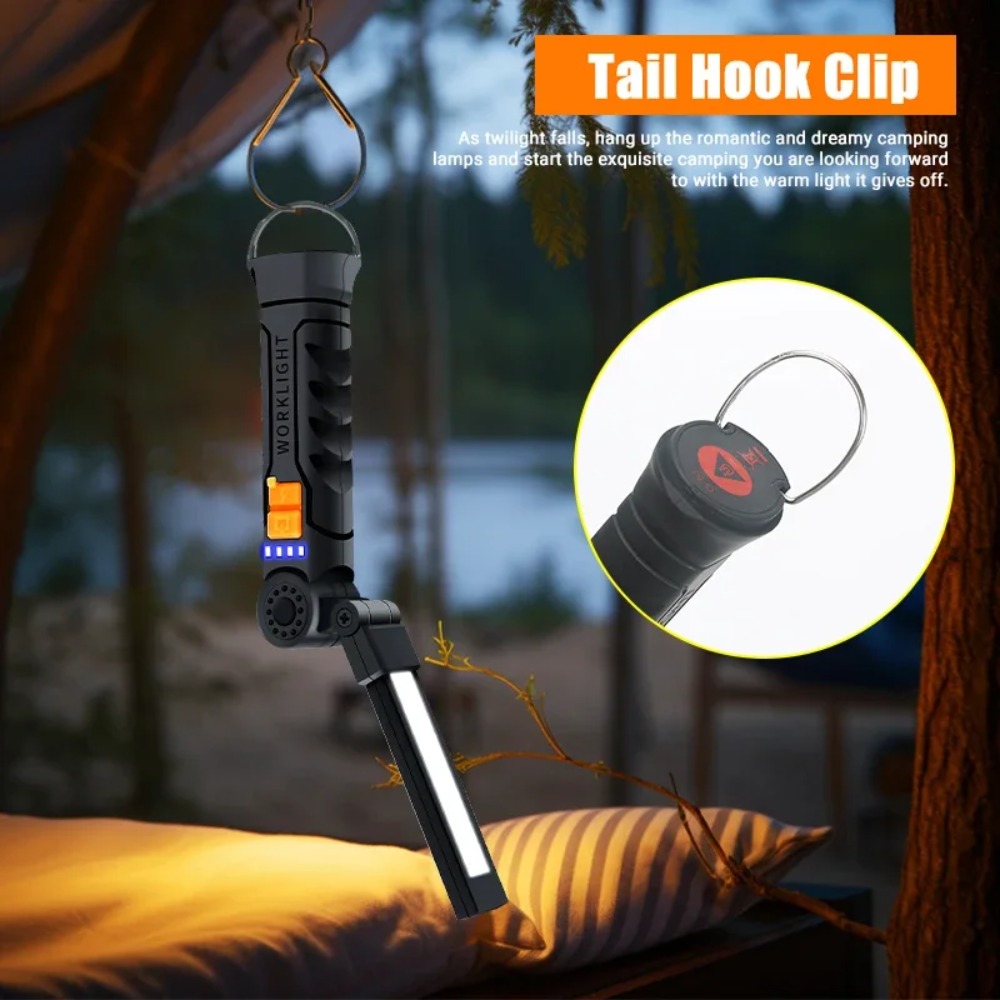 ポータブル COB LED 懐中電灯 USB 充電式トーチ、 - Outdoor Camping Lampe のレビューと価格