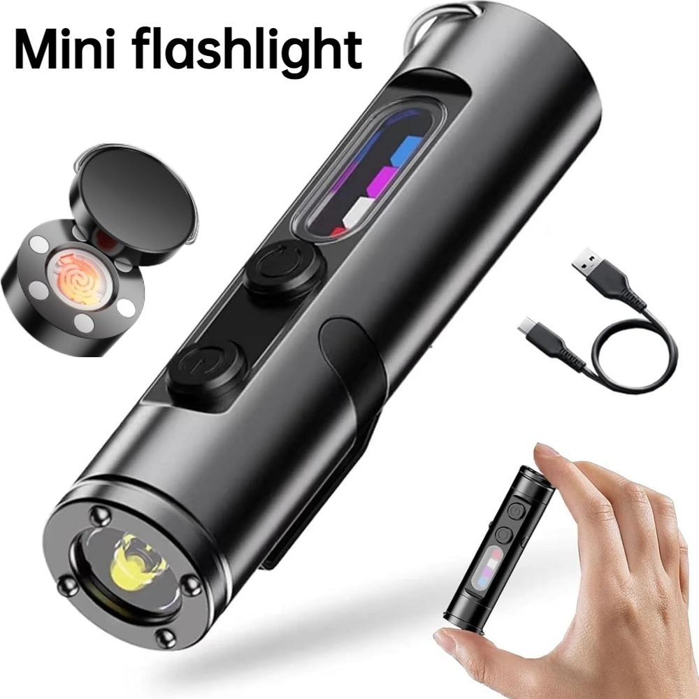 ミニ屋外懐中電灯タイプ C 充電式 LED 磁気トーチ ハッ - Outdoor Camping Lampe のレビューと価格