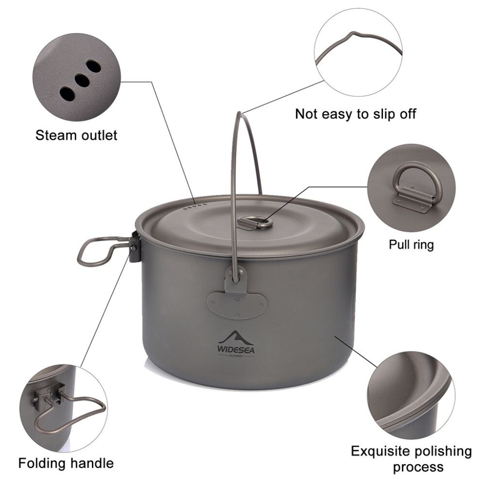 キャンプ用食器チタン調理器具セット観光大釜屋外調理鍋フライパ - Outdoor Camping Kitchen Set のレビューと価格