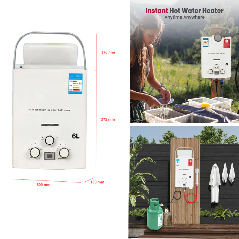プロパン給湯器 6L インスタントガス給湯器 過熱＆空焚き防 - Outdoor Camping Gas Heater のレビューと価格