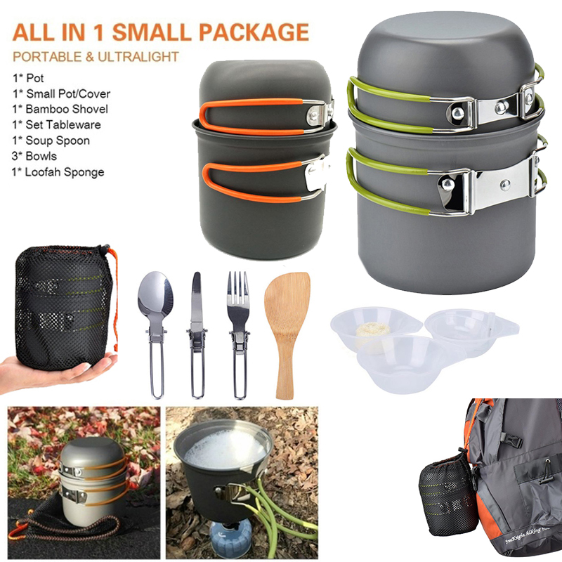 新しいキャンプポットポータブル屋外セットハイキングピクニック - Outdoor Camping Kitchen Set のレビューと価格