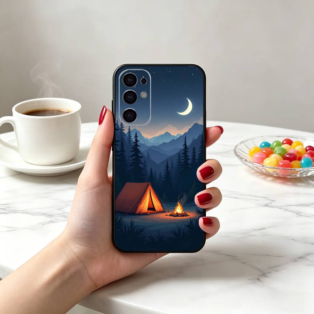山岳自然アウトドアキャンプ用スマホケース Samsung S - Outdoor Camping Anime のレビューと価格