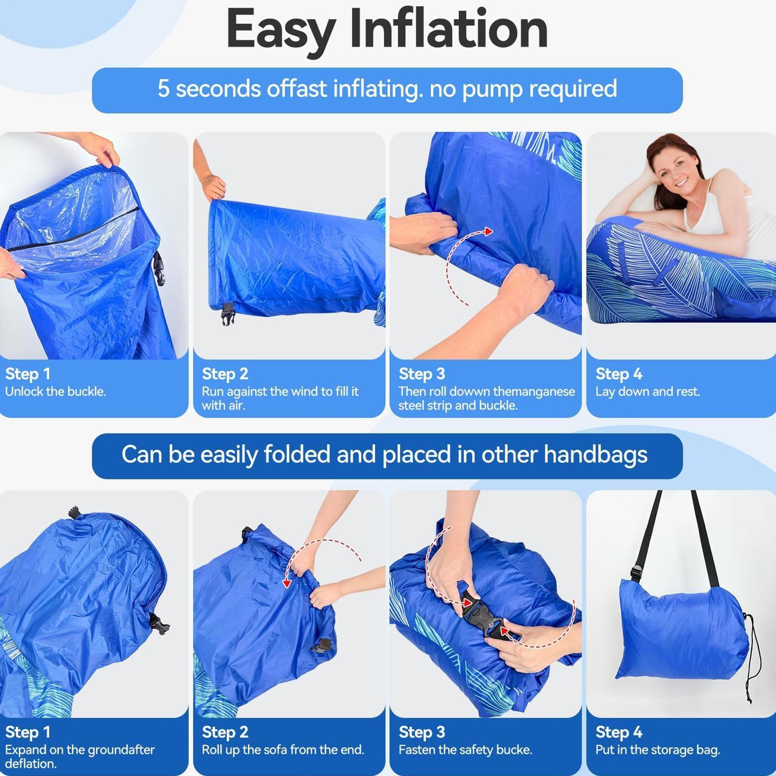 サンシェード付きインフレータブルラウンジャー、ポータブルビー - Outdoor Camping Canopy のレビューと価格