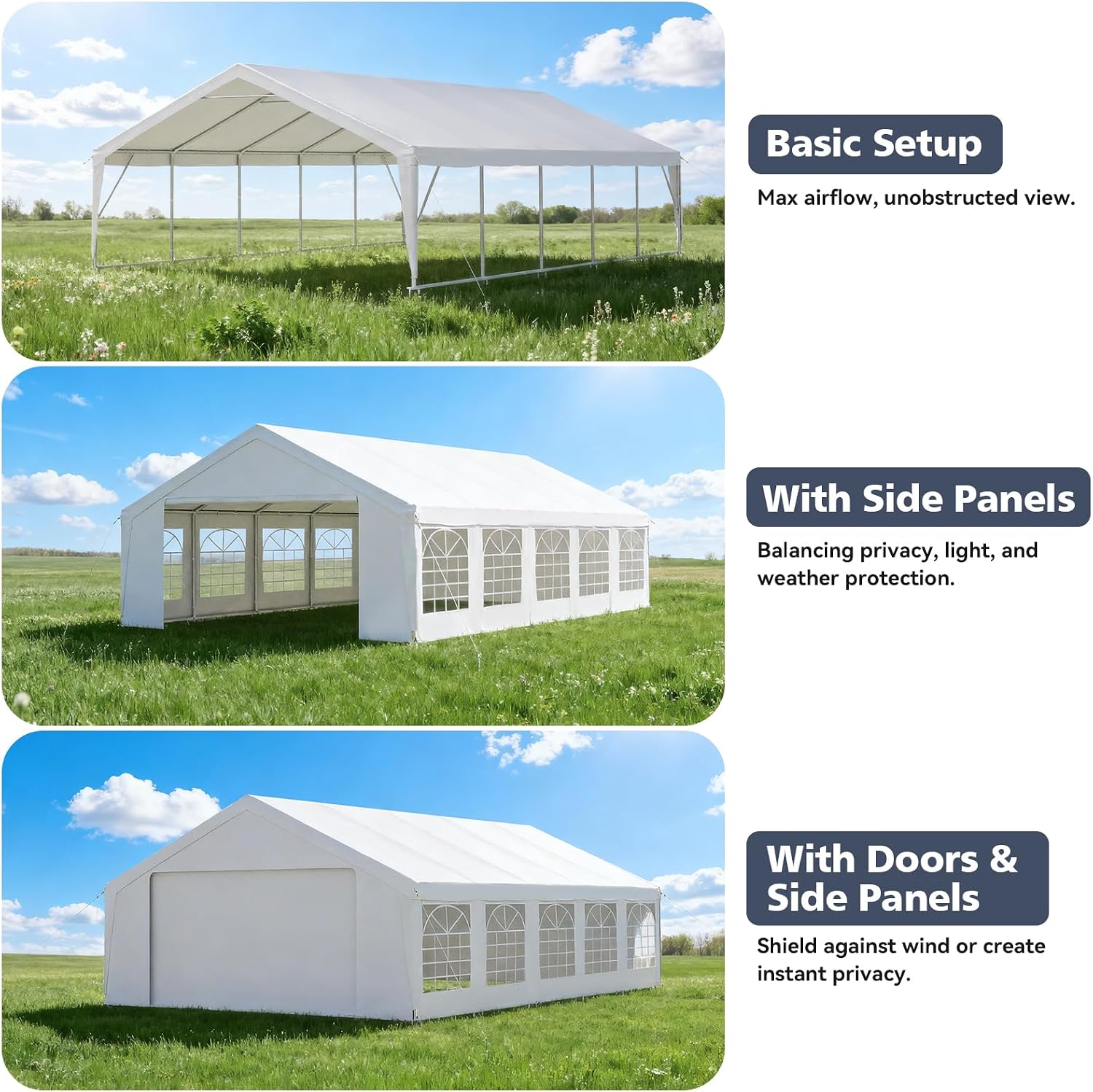 パーティーテント 16x32 ヘビーデューティー 防水 アウ - Outdoor Camping Canopy のレビューと価格