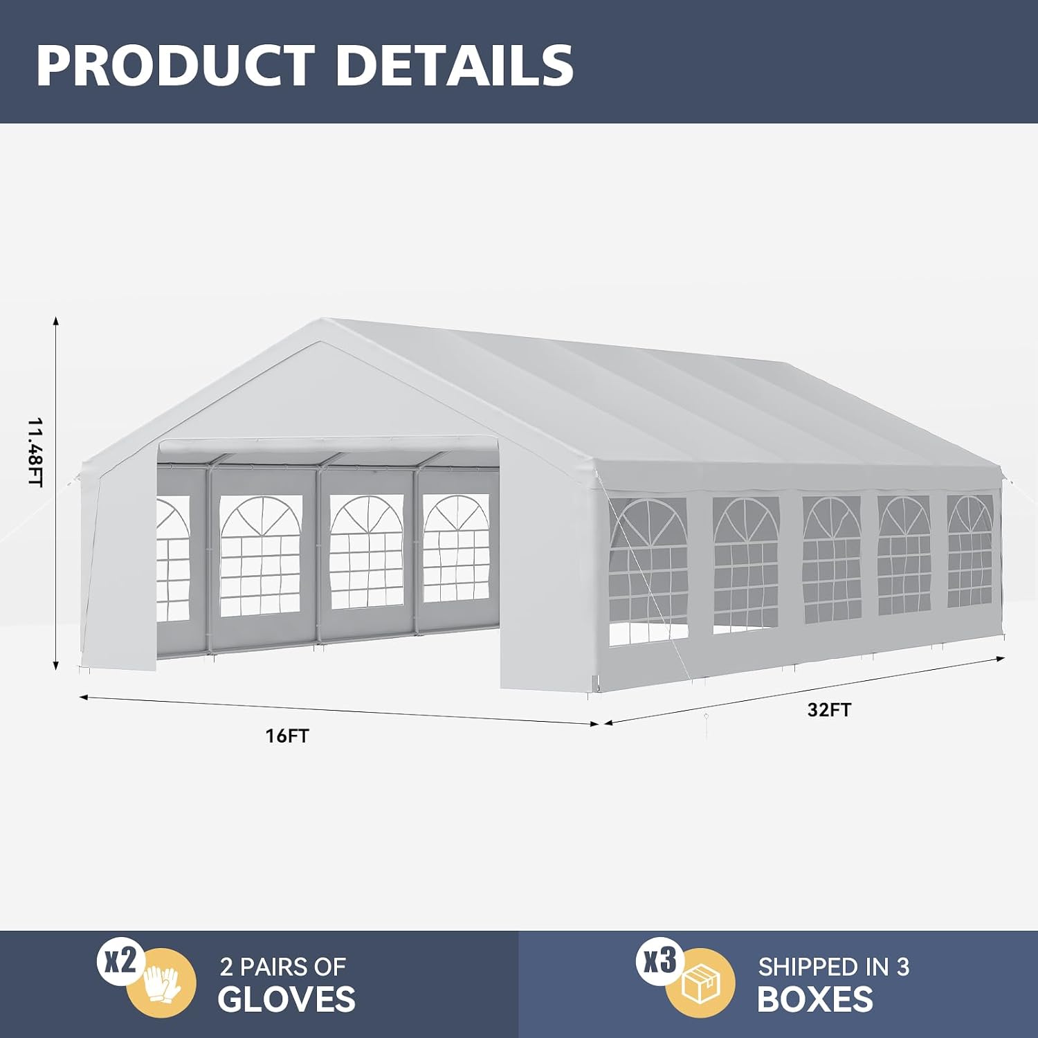 パーティーテント 16x32 ヘビーデューティー 防水 アウ - Outdoor Camping Canopy のレビューと価格