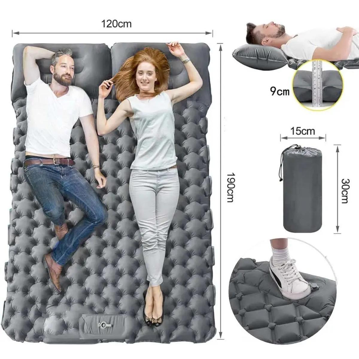 シングル＆ダブルインフレータブルエアマットレス、折りたたみ式 - Camp Pillow Compressible のレビューと価格