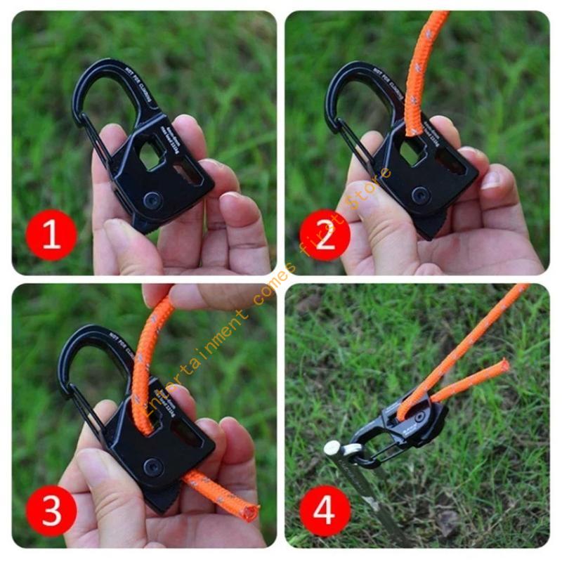 不浸透性キャンプロープフックアルミ自動締め付け装置手動調整の - Quest Outdoor Camping のレビューと価格
