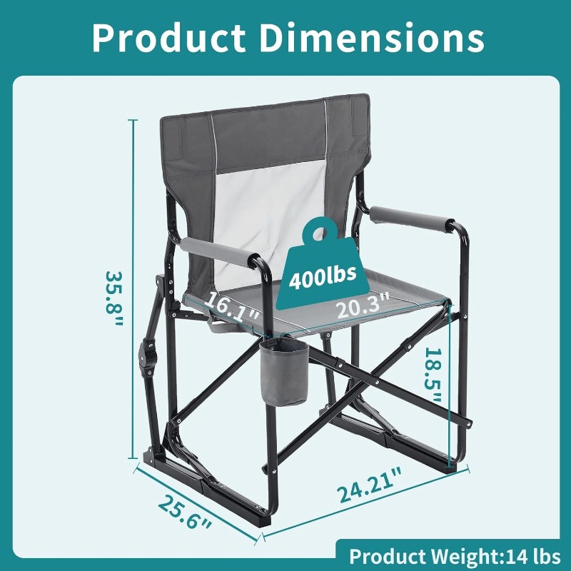 屋外用フリースタイルロッカーキャンプチェア折りたたみ式ロッキ - Outdoor Camping Rocking Chair のレビューと価格