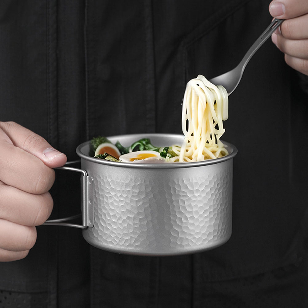 純チタン製キャンプボウル 折りたたみ式ハンドル付き 450m - Outdoor Camping Meals のレビューと価格