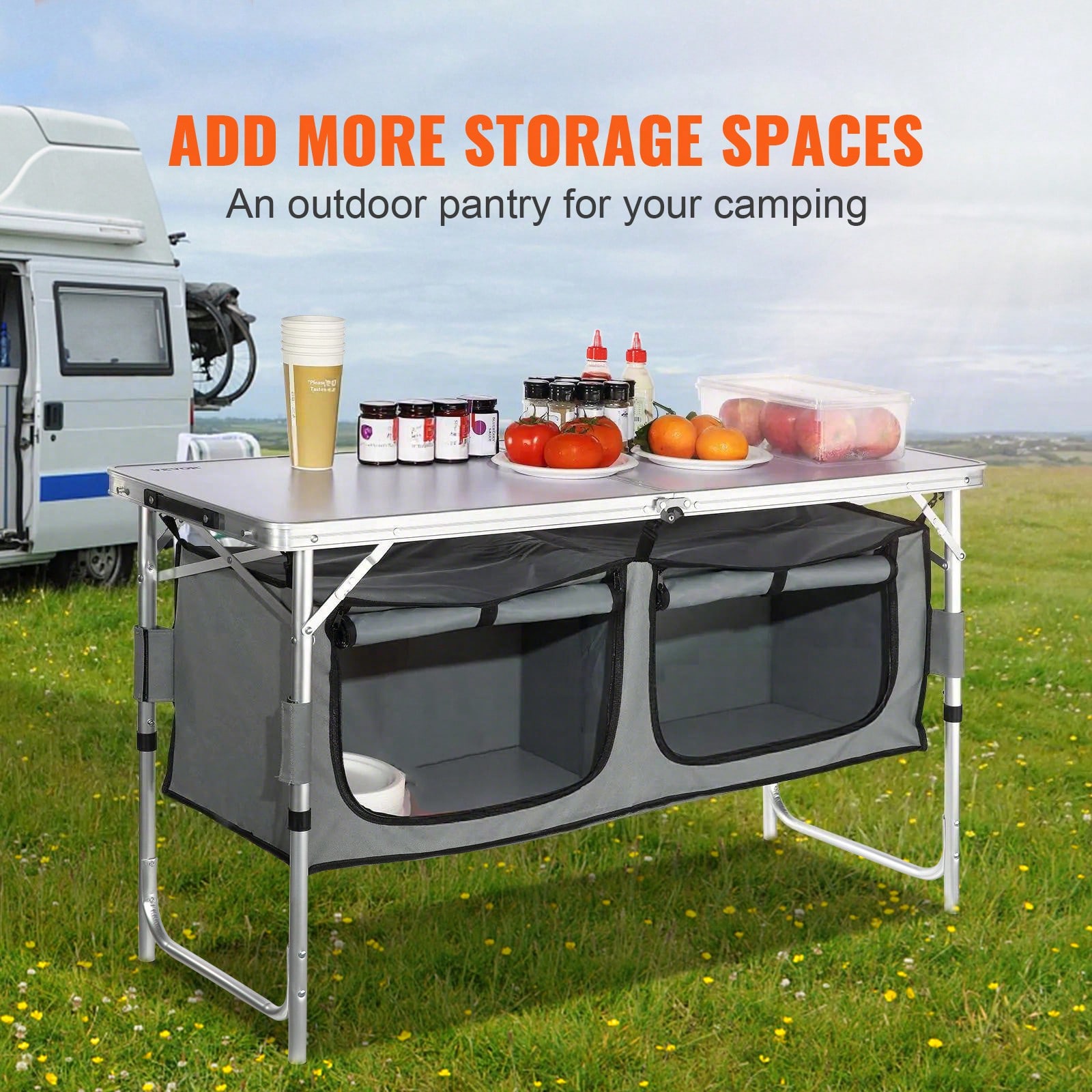 クイックセットアップ折りたたみ式キャンプキッチンテーブル（キ - Outdoor Camping Kitchen Set のレビューと価格