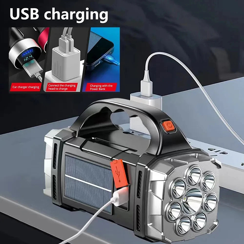 ポータブル強力な USB 充電式懐中電灯ソーラー LED ラ - Outdoor Camping Lampe のレビューと価格