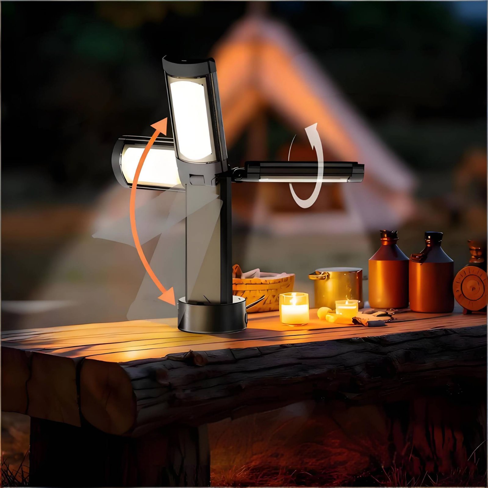 伸縮式テントランプ高さ調節可能ポータブルキャンプランプ折りた - Outdoor Camping Lampe のレビューと価格