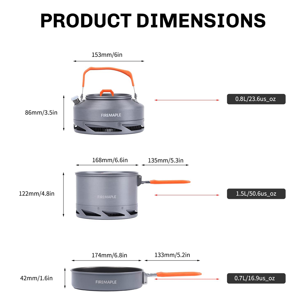 Fire Maple器具ハイキング調理セット熱交換器ポットパ - Outdoor Camping Kitchen Set のレビューと価格