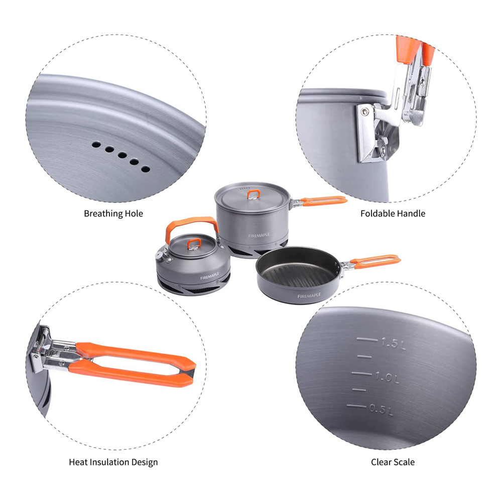 Fire Maple器具ハイキング調理セット熱交換器ポットパ - Outdoor Camping Kitchen Set のレビューと価格