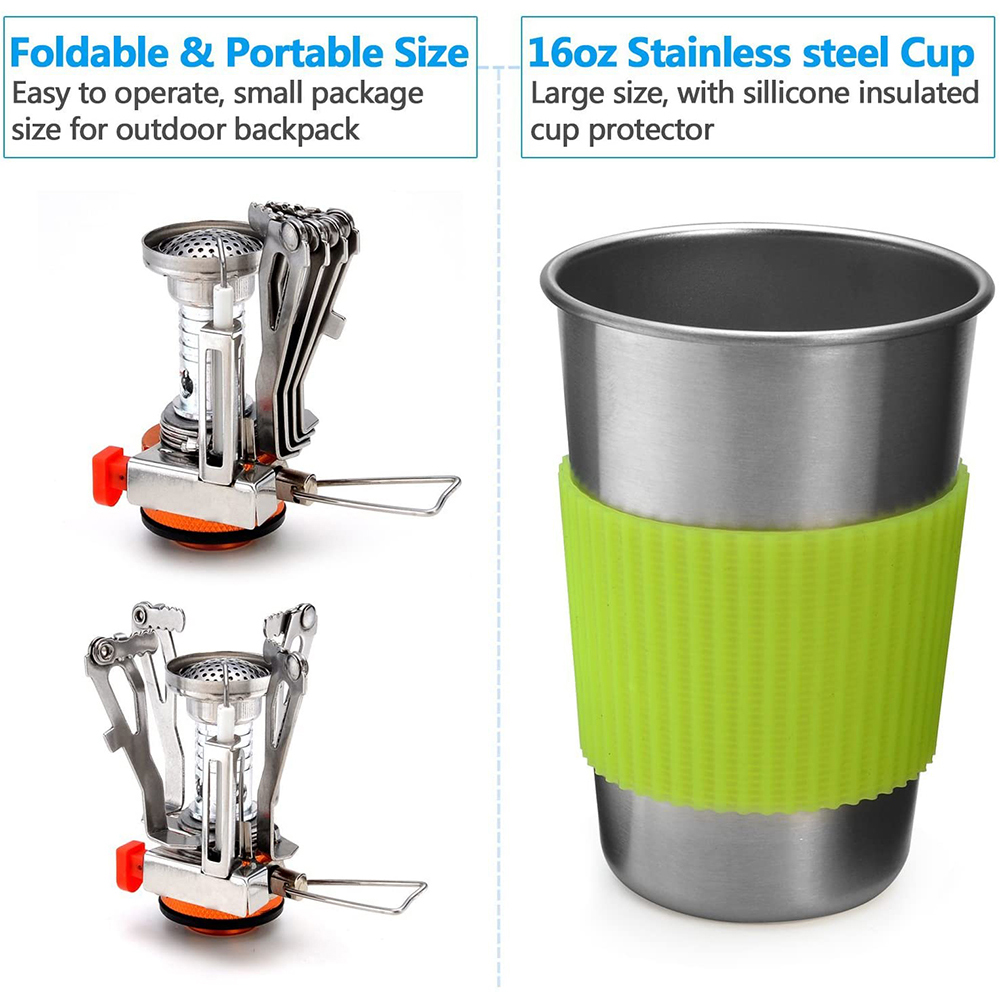 キャンプ調理器具キット ストーブ付き アウトドアクッキングセ - Outdoor Camping Kitchen Set のレビューと価格
