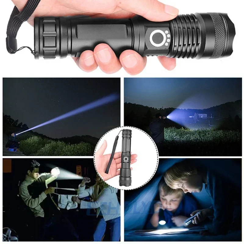 ハイパワー XHP70 LED 懐中電灯 USB-C 充電式 - Outdoor Camping Lampe のレビューと価格